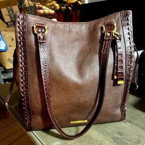 BRAHMINCheyenne Brown Lafayette Extra Large Tote Bag - Pebbled Leather Embossed